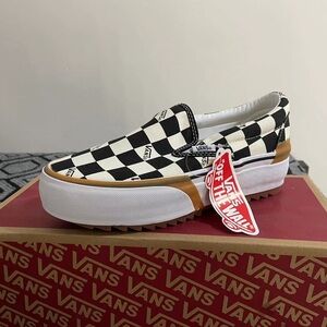 VANS Era Stacked Checkerboard Slip On Canvas Shoes
